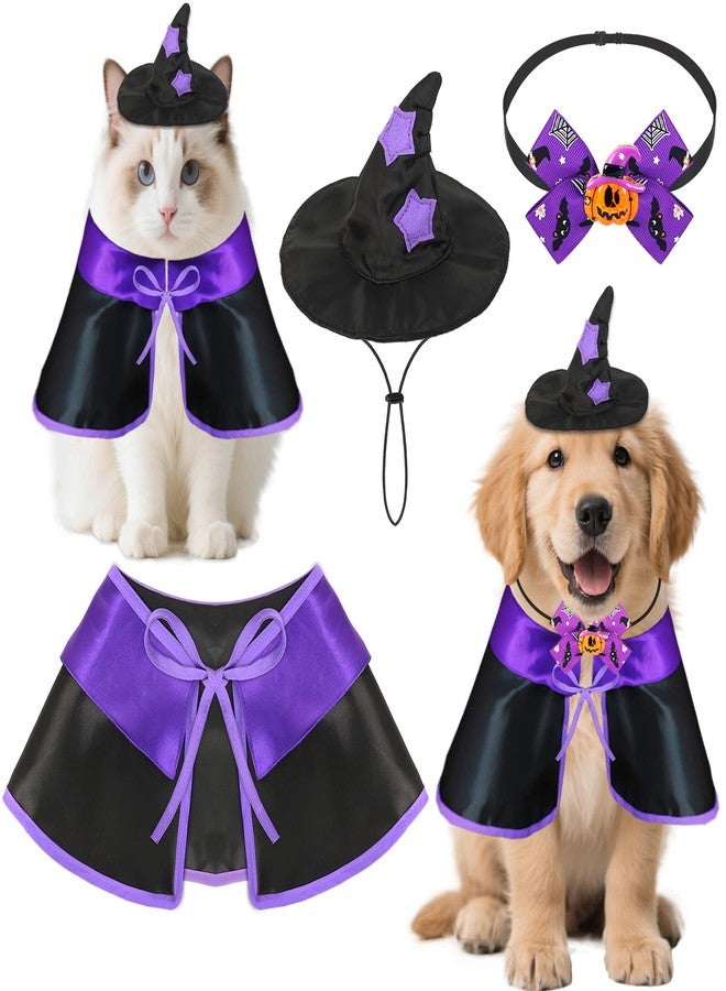 Bolake Witch Dog Halloween Costumes Funny Devil Vampire Dog Costumes Cape Hat for Medium Dogs Halloween Party Cosplay Costume for Medium Small Dogs Pets Cats - Image 1